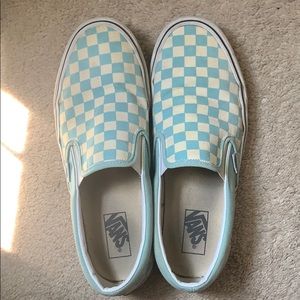Light Blue Checkered Vans Men’s Size 10.5